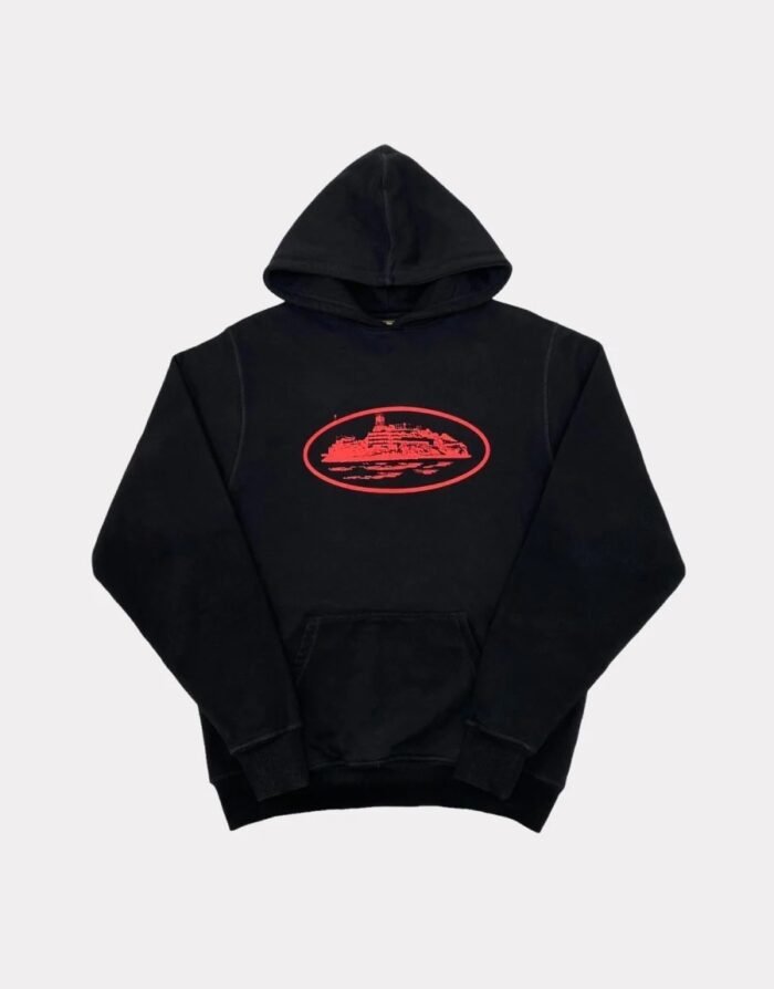 Corteiz Alcatraz Hoodie Black/Red