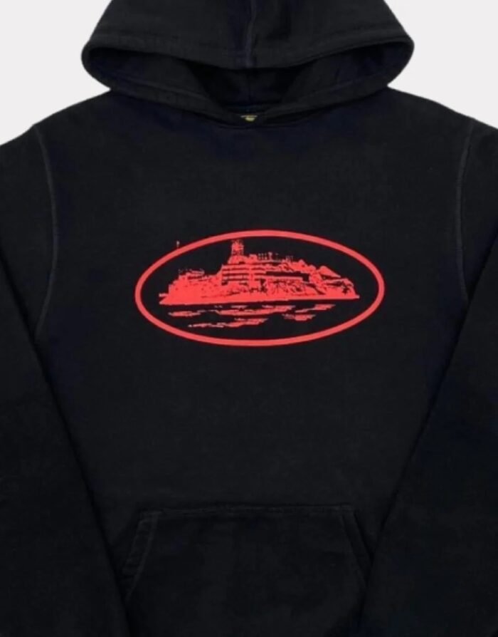 Corteiz Alcatraz Hoodie Black/Red